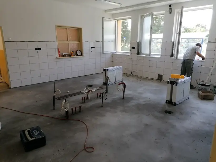 Kuchyňa materskej školy, Topoľčany — dokončovacie práce, rekonštrukcia vývarovne (14/22)