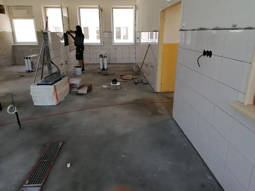 Kuchyňa materskej školy, Topoľčany — dokončovacie práce, rekonštrukcia vývarovne (15/22)